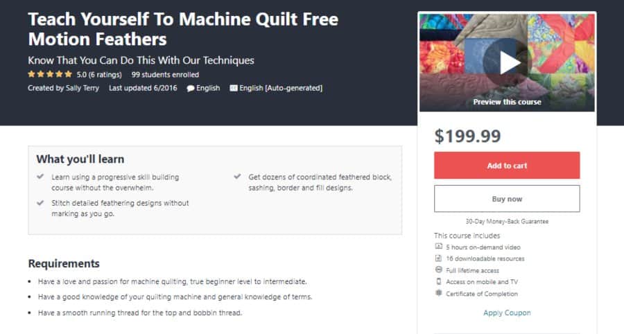 Teach Yourself To Machine Quilt Free Motion Feathers