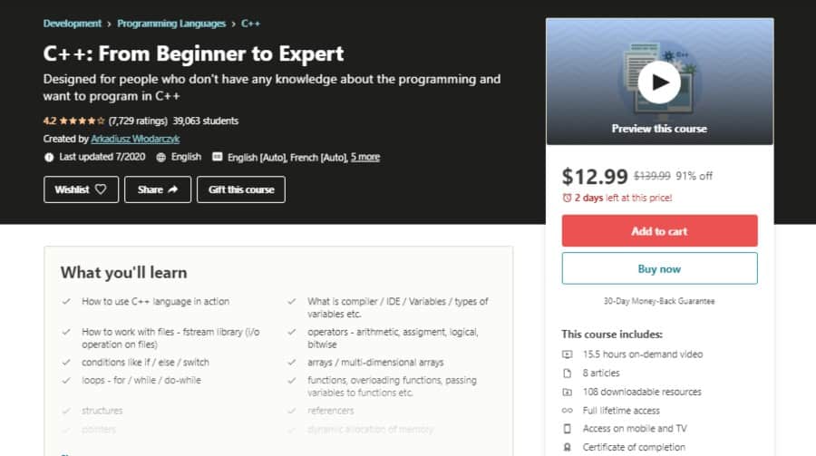 C++: From Beginner to Expert