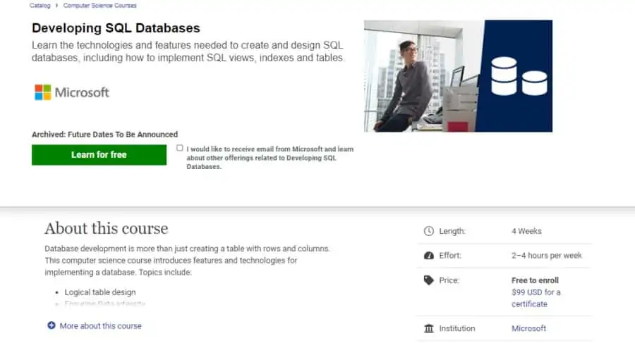 Developing SQL Databases