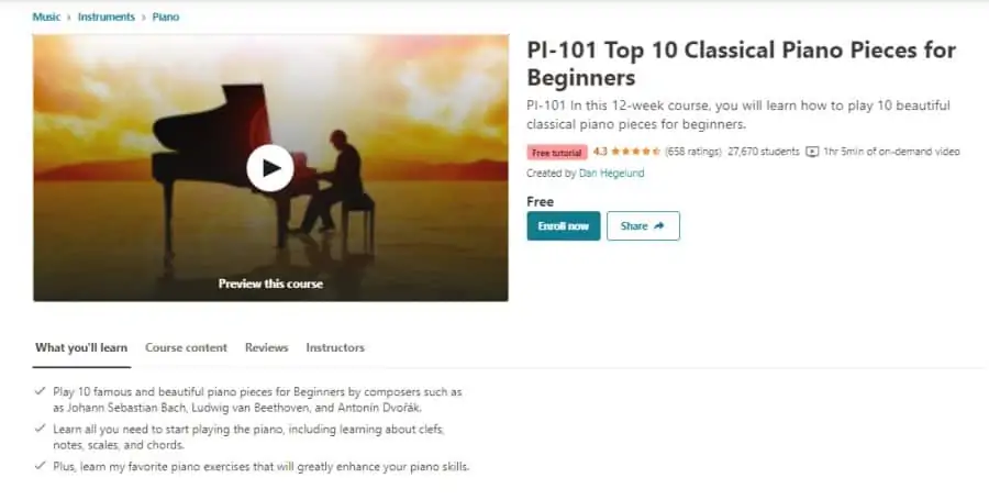 PI-101 Top 10 Classical Piano Pieces for Beginners