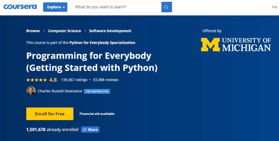 Programming for Everybody – Getting Started With Python