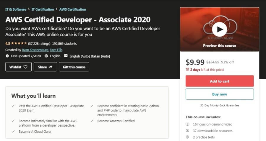 AWS Certified Developer - Associate 2020