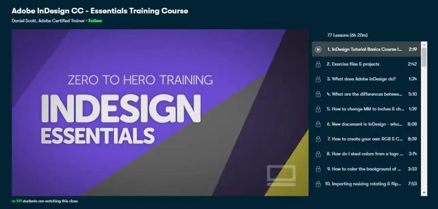 Adobe InDesign CC - Essentials Training Course, Daniel Scott