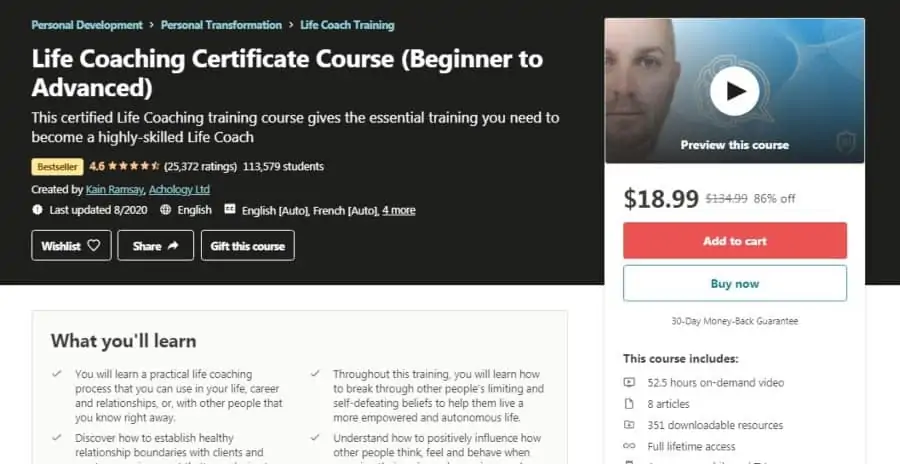 Life Coaching Certificate Course (Beginner to Advanced)