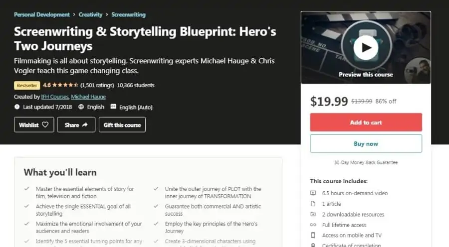 Screenwriting & Storytelling Blueprint: Hero's Two Journeys