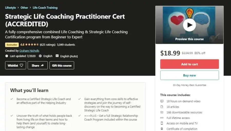 Strategic Life Coaching Practitioner Cert (ACCREDITED)