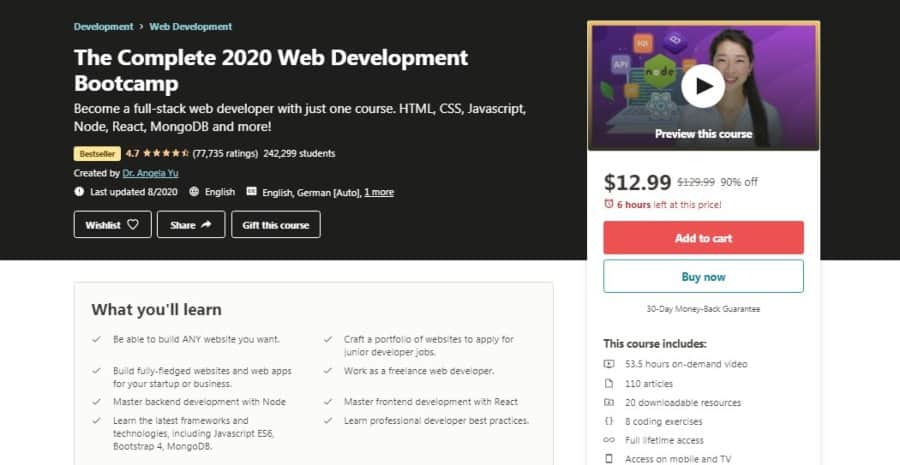 The Complete 2020 Web Development Bootcamp