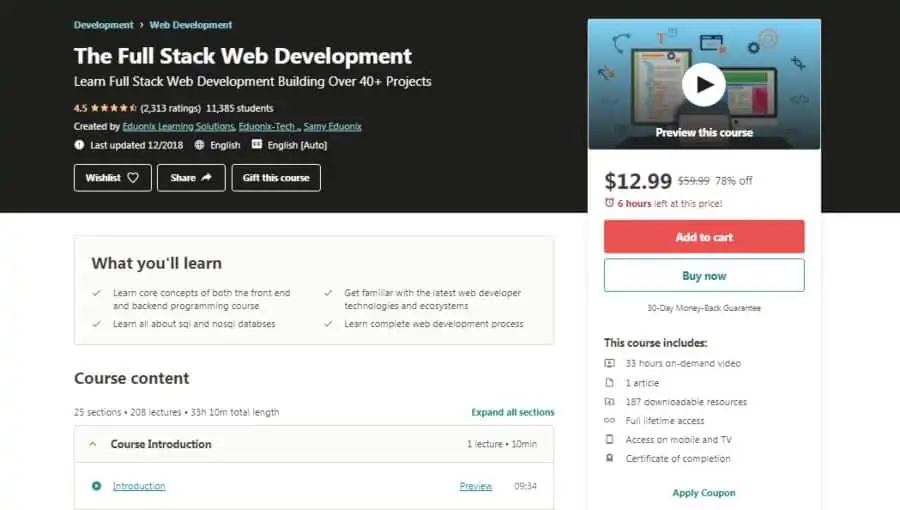 The Full Stack Web Development