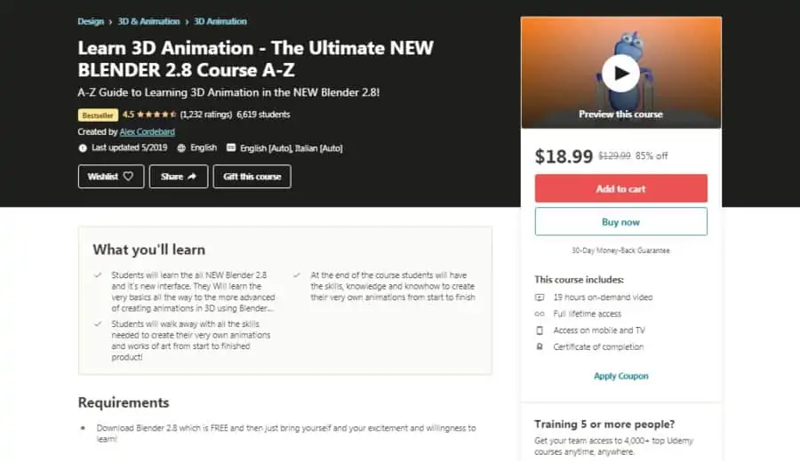 Ultimate 3D Animation- The Ultimate NEW BLENDER 2.8 Course A-Z
