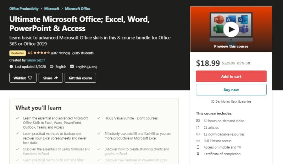 Ultimate Microsoft Office; Excel, Word, PowerPoint, & Access