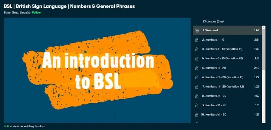 BSL: British Sign Language: Numbers & General Phrases