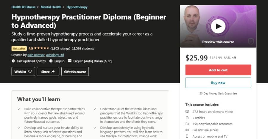 Hypnotherapy Practitioner Diploma (Beginner to Advanced)