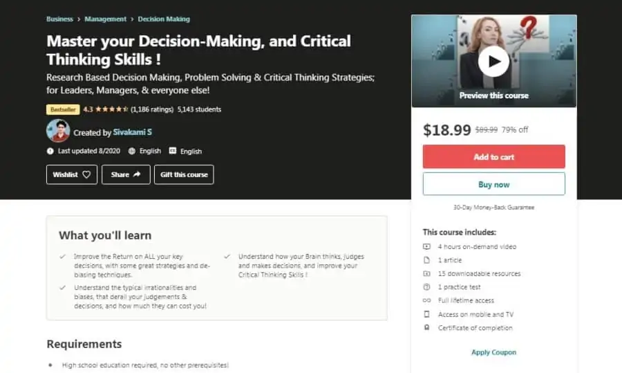 Master your Decision-Making, and Critical Thinking Skills