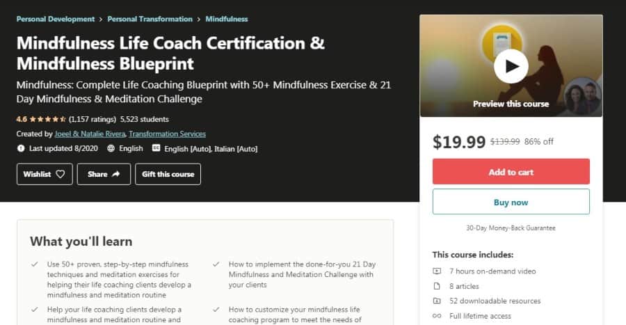 Mindfulness Life Coach Certification & Mindfulness Blueprint