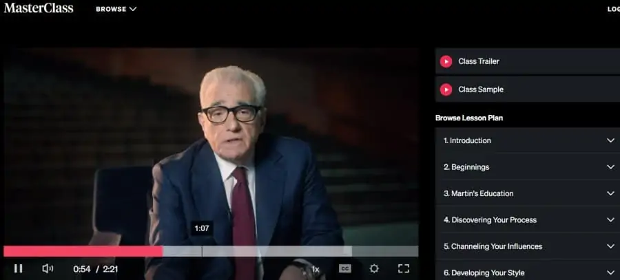 1. Martin Scorsese Teaches Filmmaking (MasterClass)