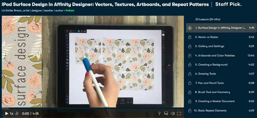 1. iPad Surface Design in Affinity Designer_ Vectors, Textures, Artboards, and Repeat Patterns (Skil