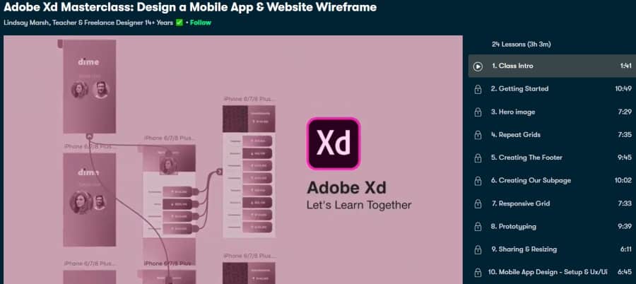 11. Adobe Xd Masterclass Design a Mobile App & Website Wireframe (Skillshare)