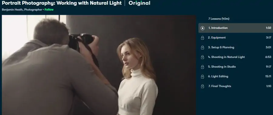 11. Portrait Photography Working with Natural Light (Skillshare)
