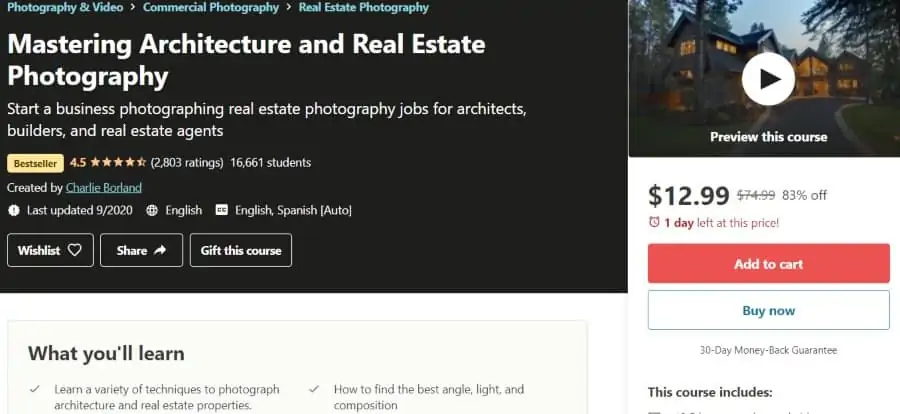 16. Mastering Architecture and Real Estate Photography (Udemy)