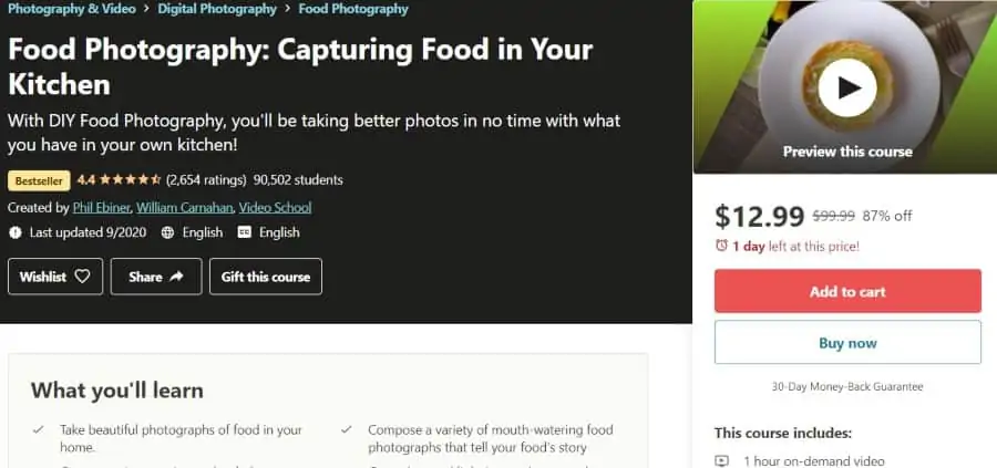 17. Food Photography Capturing Food in Your Kitchen (Udemy)