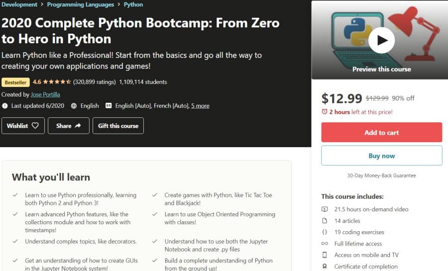 2020 Complete Python Bootcamp From Zero to Hero in Python