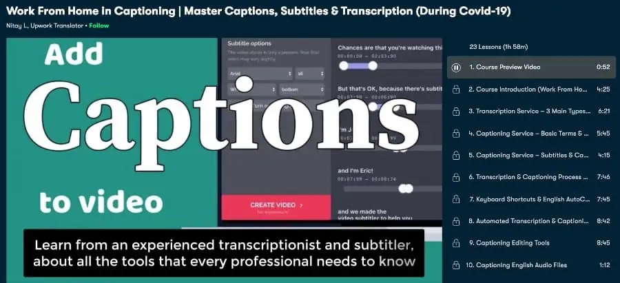 3. Video Editing Course: Master Captions, Subtitles & Transcription Tools! (Skillshare)