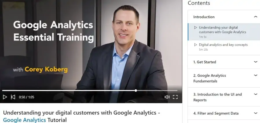 4. Google Analytics Essential Training (LinkedIn Learning)