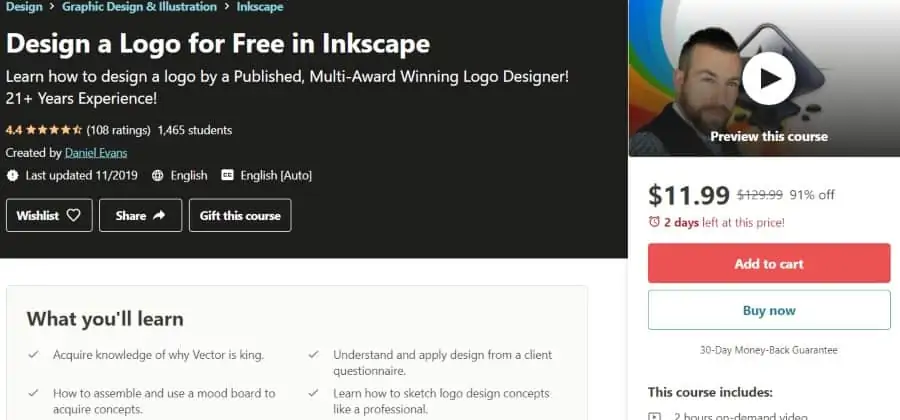 7. Design a Logo for Free in Inkscape (Udemy)