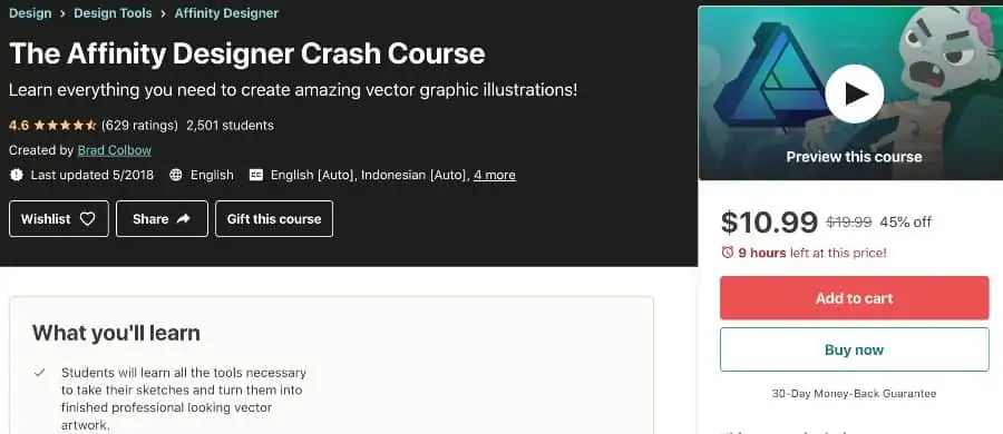7. The Affinity Designer Crash Course (Udemy)