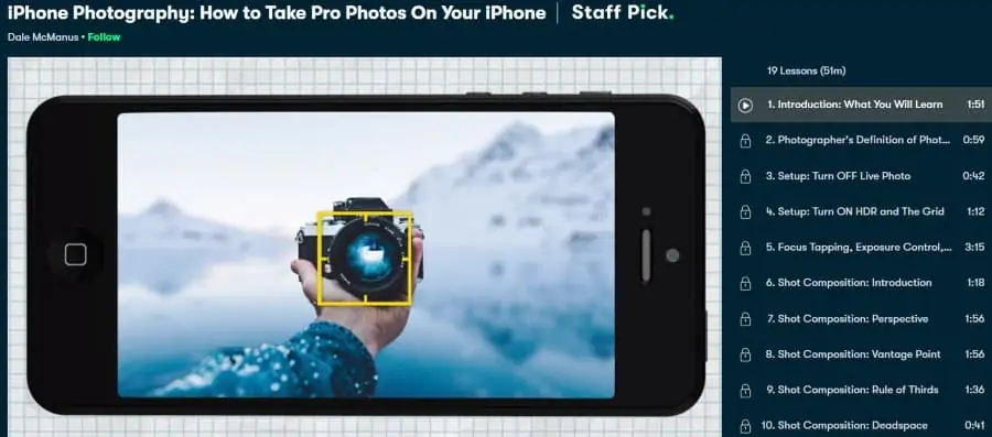 7. iPhone Photography How to Take Pro Photos On Your iPhone (Skillshare)