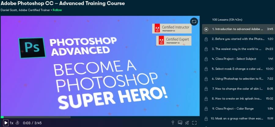 Adobe Photoshop CC – Advanced Training Course (Skillshare)