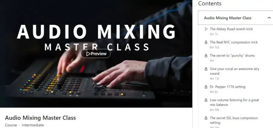 Audio Mixing Master Class (LinkedIn Learning)