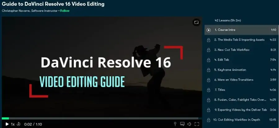 Guide to DaVinci Resolve 16 Video Editing (Skillshare)
