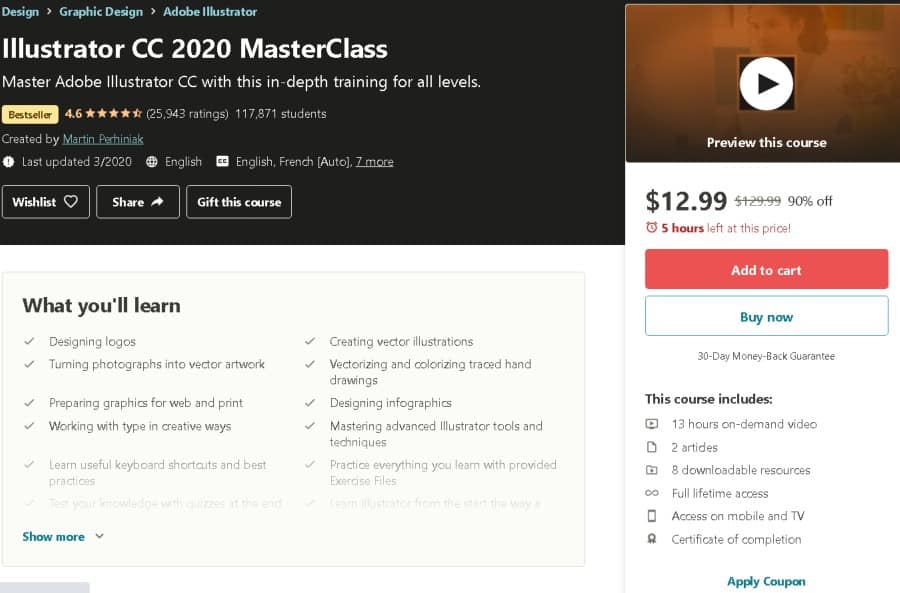 Illustrator CC 2020 MasterClass (Udemy)