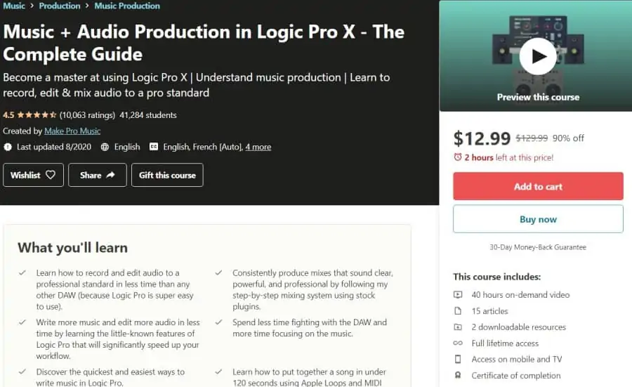 Music + Audio Production in Logic Pro X - The Complete Guide