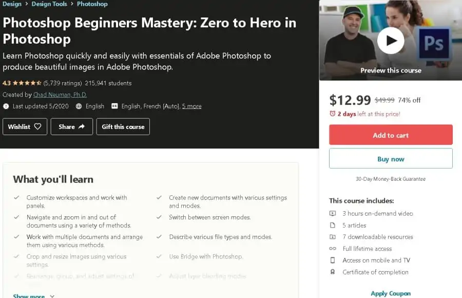 Photoshop Beginners Mastery Zero to Hero in Photoshop (Udemy)