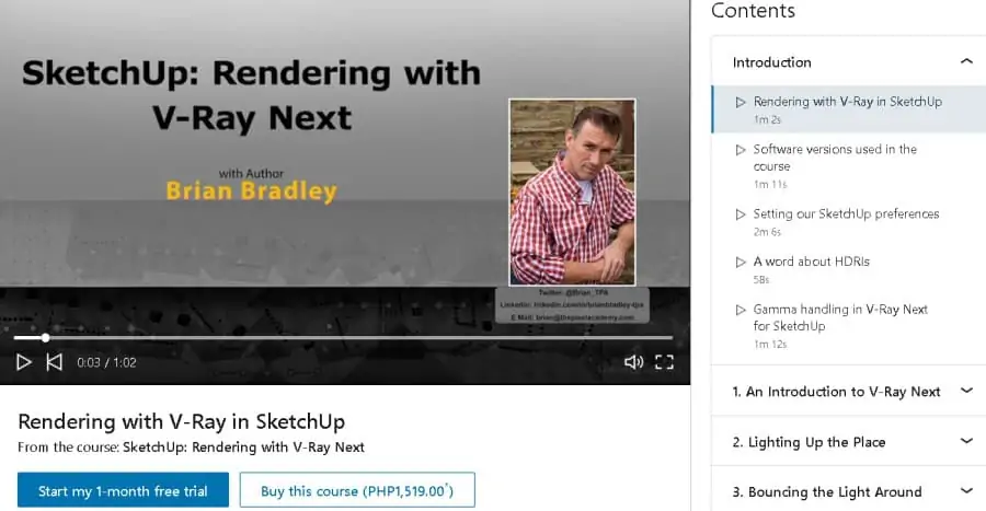 SketchUp Rendering with V-Ray Next (LinkedIn Learning)