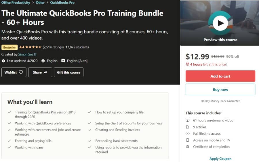 The Ultimate QuickBooks Pro Training Bundle - 60+ Hours
