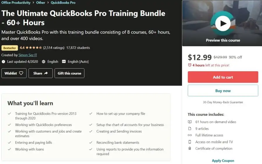The Ultimate QuickBooks Pro Training Bundle - 60+ Hours
