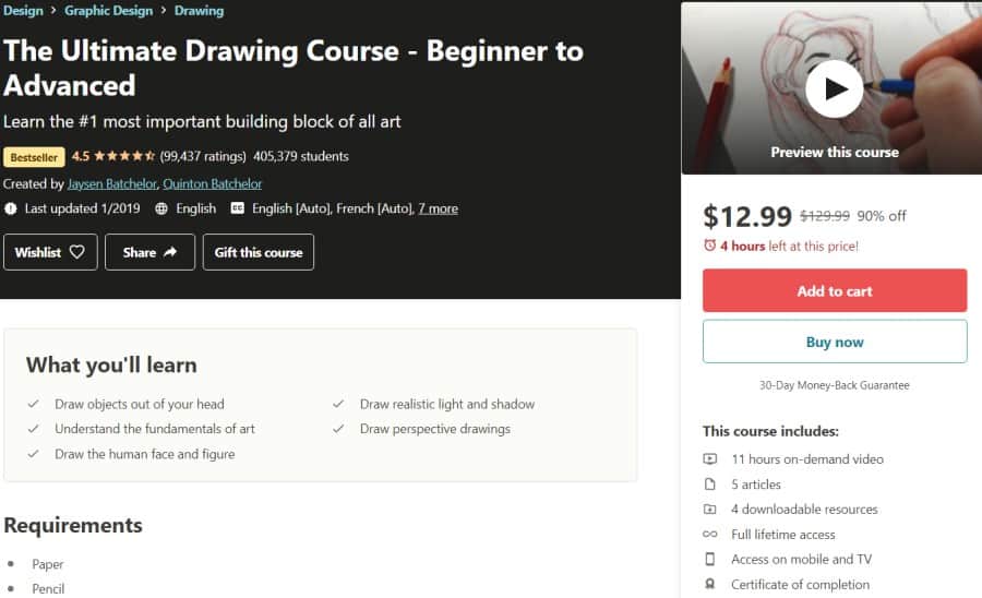 The Ultimate Drawing Course - Beginner to Advanced