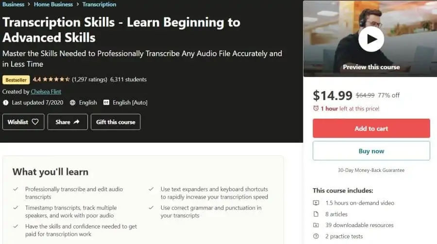 Transcription Skills - Learn Beginning to Advanced Skills (Udemy)