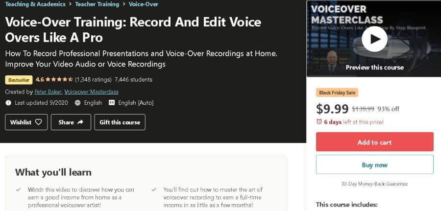 10. Voice-Over Training Record And Edit Voice Overs Like A Pro (Udemy)