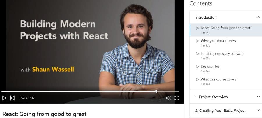 2. Building Modern Projects with React (LinkedIn Learning)
