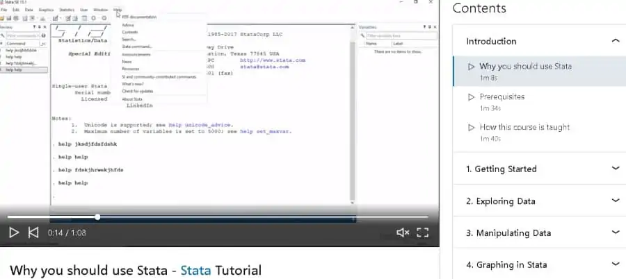 2. Introduction to Stata 15 (LinkedIn Learning)