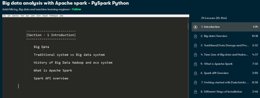 3. Big data analysis with Apache spark - PySpark Python (Skillshare)