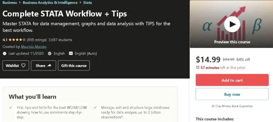 3. Complete STATA Workflow + Tips (Udemy)