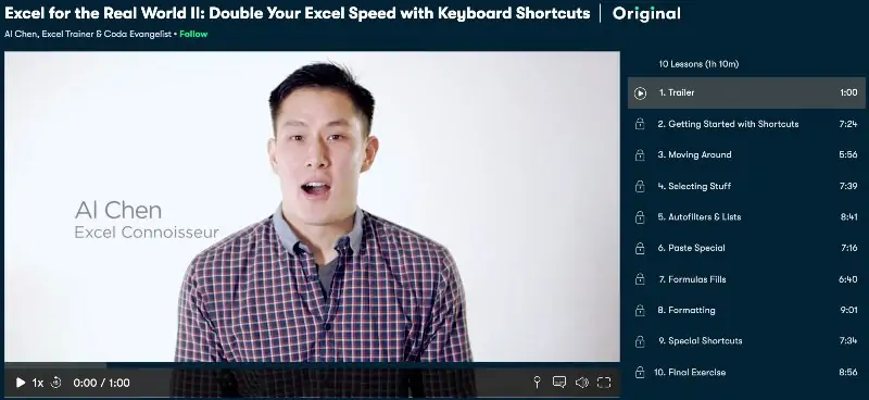 3. Excel for the Real World II: Double Your Excel Speed with Keyboard Shortcuts (Skillshare)