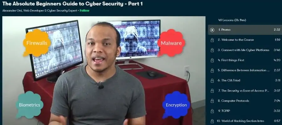 3. The Absolute Beginners Guide to Cyber Security - Part 1 (Skillshare)