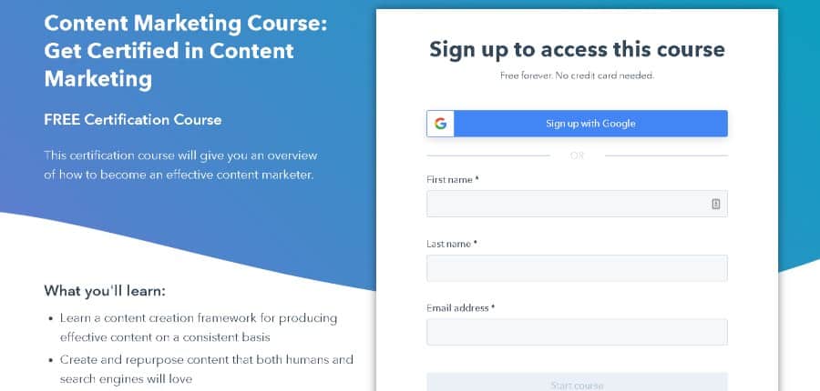 4. Content Marketing Course Get Certified in Content Marketing (HubSpot)