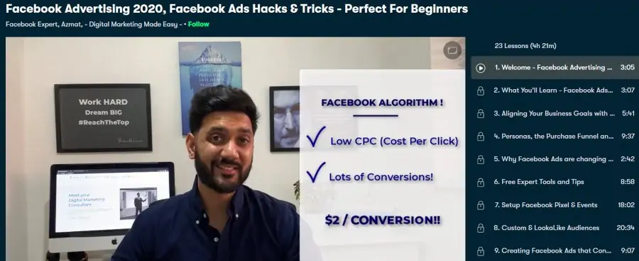 5. Facebook Advertising 2020, Facebook Ads Hacks & Tricks - Perfect For Beginners (Skillshare)